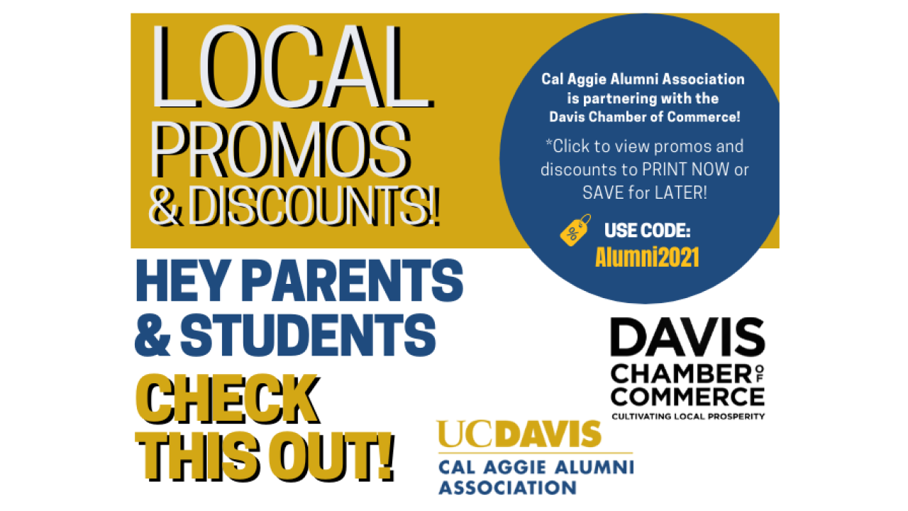 Local Davis Discounts and Promotions for Parents and Students from